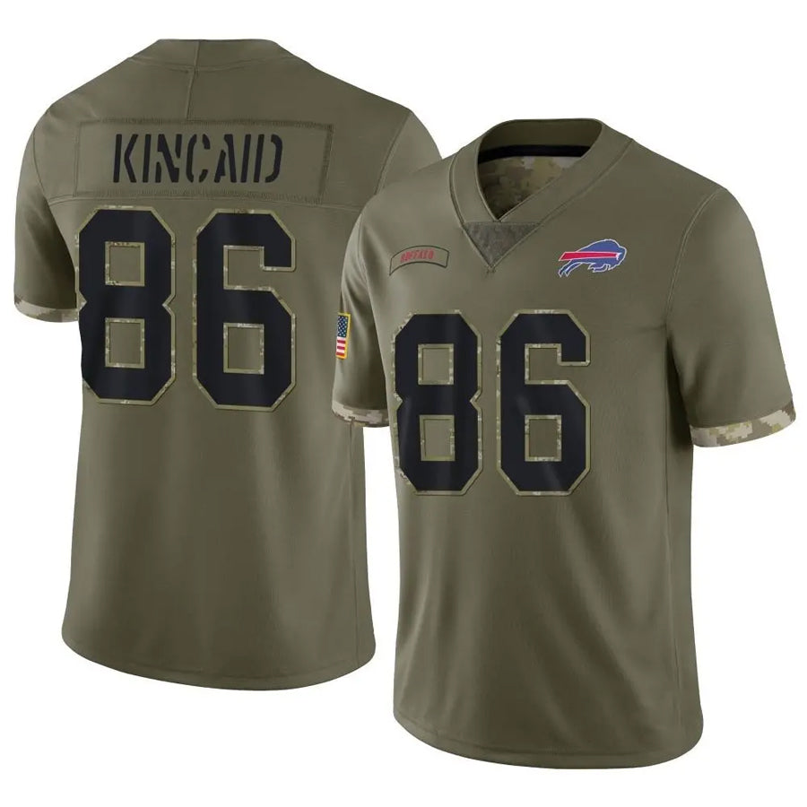 tocy B.Bills #86 Dalton Kincaid Player Salute To Service Olive Stitched Jerseys