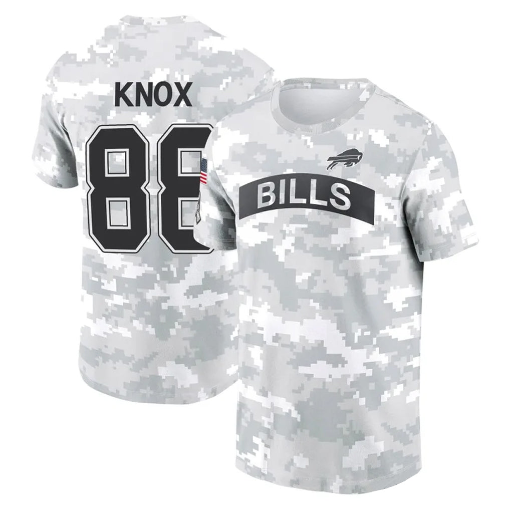 tocy B.Bills #88 Dawson Knox Player Arctic Camo Salute to Service T-Shirt Hoodies Stitched Jerseys