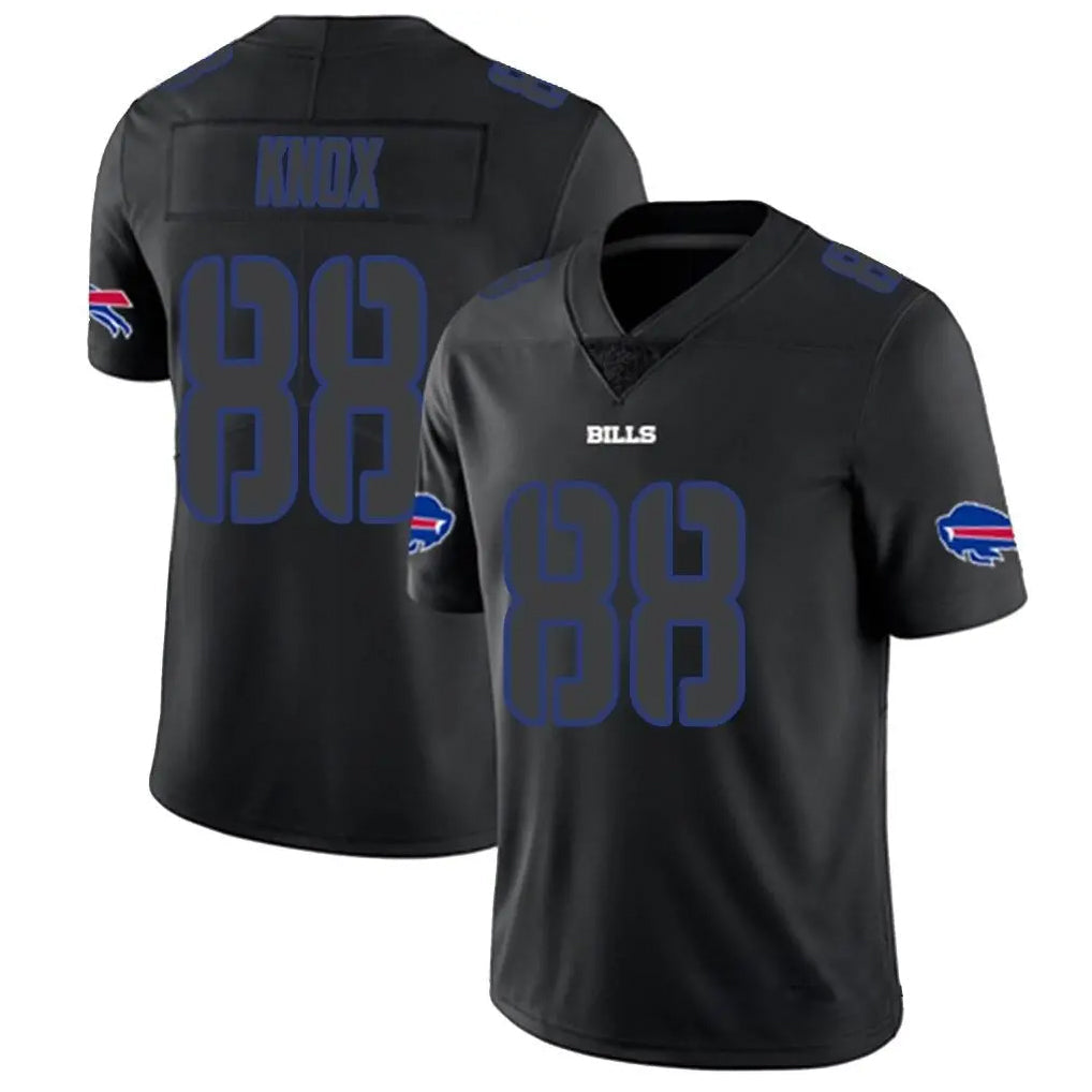 tocy B.Bills #88 Dawson Knox Player Black Impact Limited Stitched Jerseys