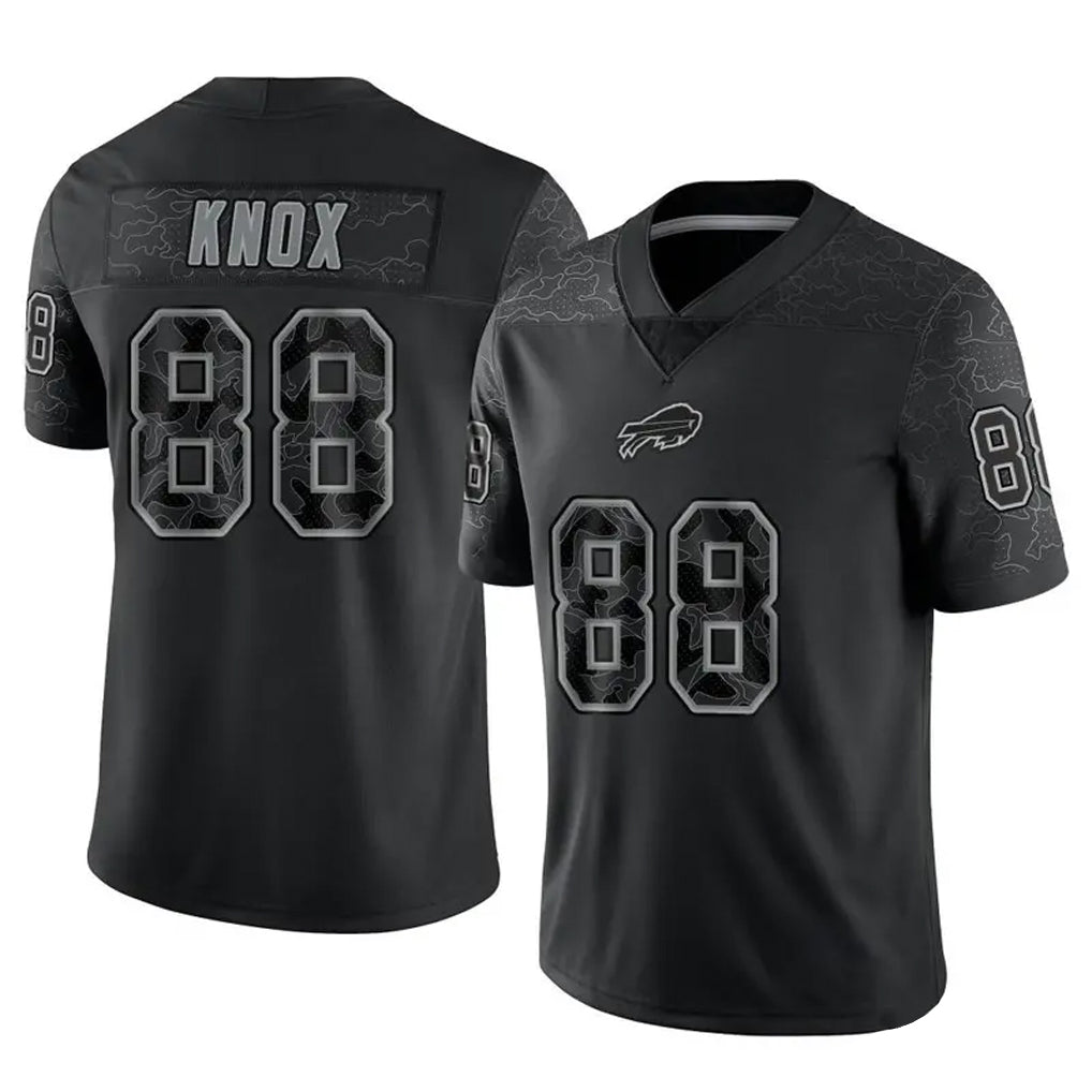 tocy B.Bills #88 Dawson Knox Player Black RFLCTV Limited Game Stitched Jerseys