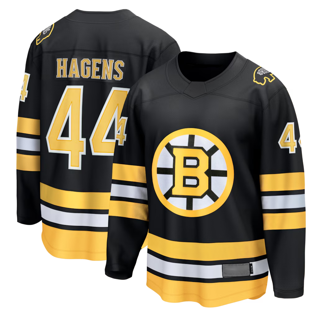 Tocy B.Bruins #44 James Hagens Black Breakaway Stitched Jerseys
