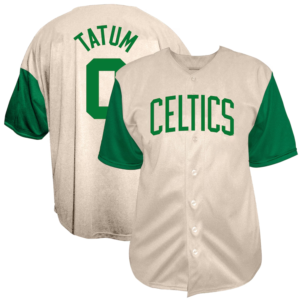 tocy B.Celtics #0 Jayson Tatum  Cream Baseball Jerseys