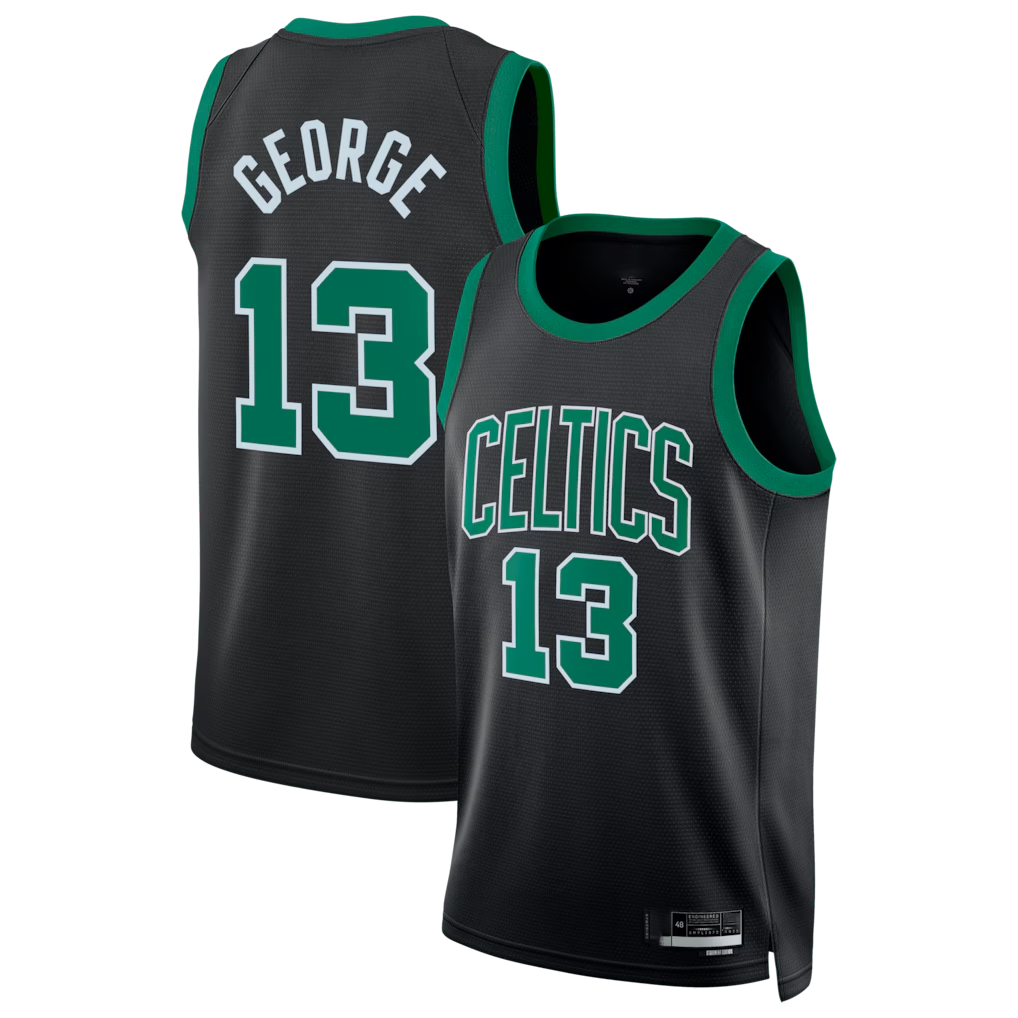 tocy B.Celtics #13 Paul George Black Swingman Jerseys - Statement Edition