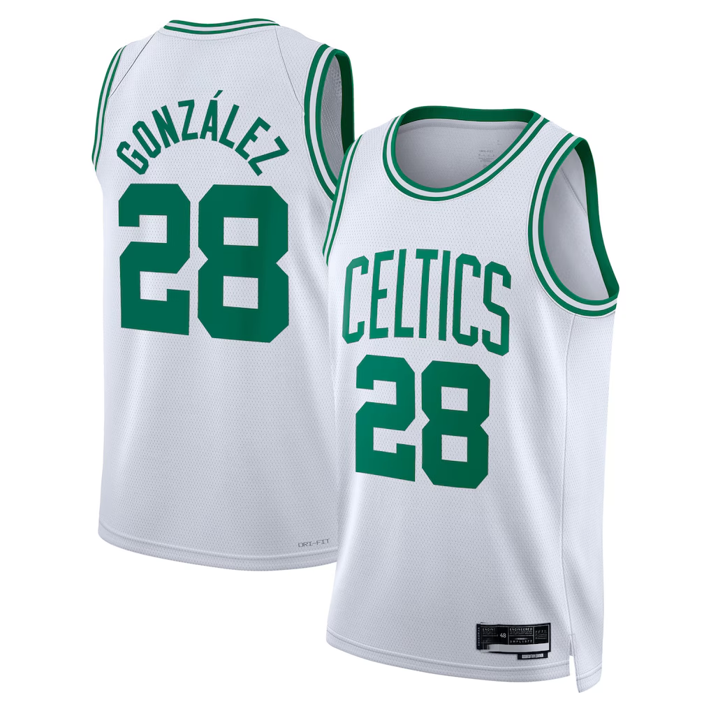 tocy B.Celtics #28 Hugo Gonz¨¢lez White Swingman Jerseys - Association Edition