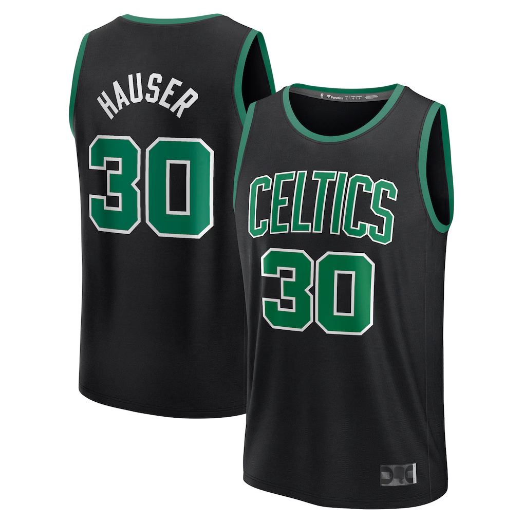 tocy B.Celtics #30 Sam Hauser Black Fast Break Replica Player Jerseys - Statement Edition