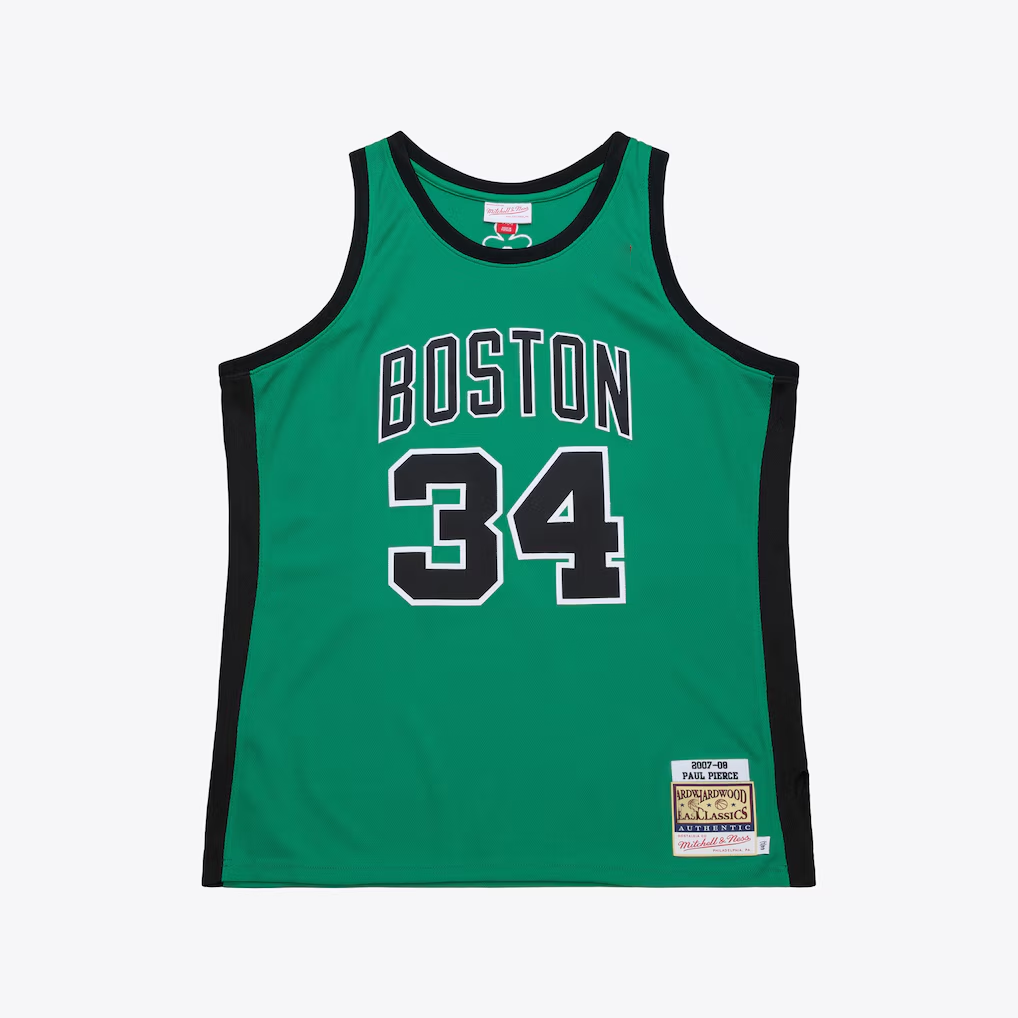 tocy B.Celtics #34 Paul Pierce Mitchell & Ness Kelly Green 2007-08 Hardwood Classics Authentic Jerseys