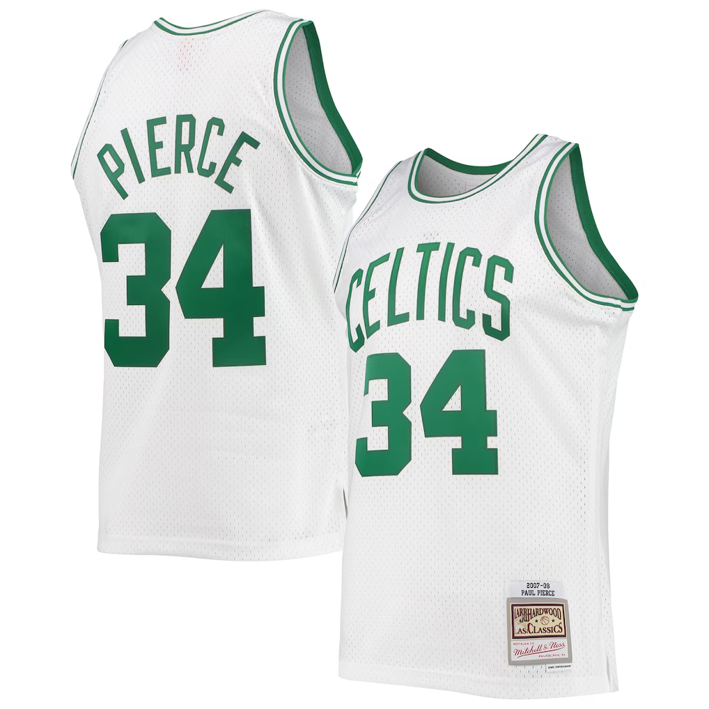 tocy B.Celtics #34 Paul Pierce Mitchell & Ness White Hardwood Classics Swingman Jerseys