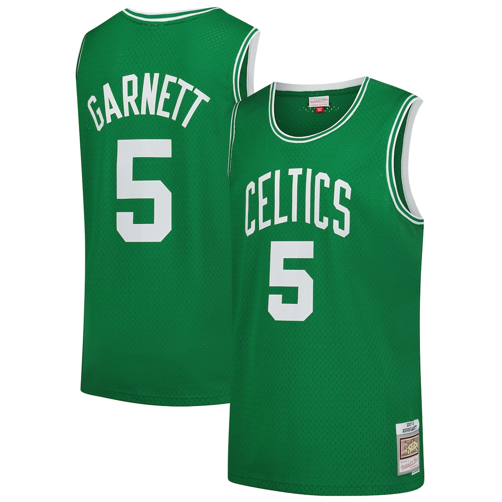 tocy B.Celtics #5 Kevin Garnett Mitchell & Ness Kelly Green 200708 Hardwood Classics Swingman Jerseys