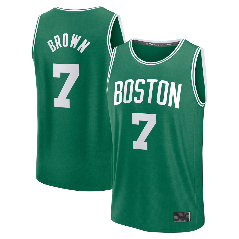 tocy B.Celtics #7 Jaylen Brown  Kelly Green Fast Break Replica Player Jerseys - Icon Edition
