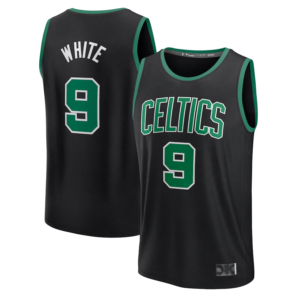 tocy B.Celtics #9 Derrick White  Black Fast Break Replica Player Jerseys - Statement Edition