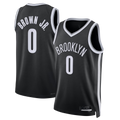 tocy B.Nets #0 Mikel Brown Jr. Black Swingman Jerseys - Icon Edition