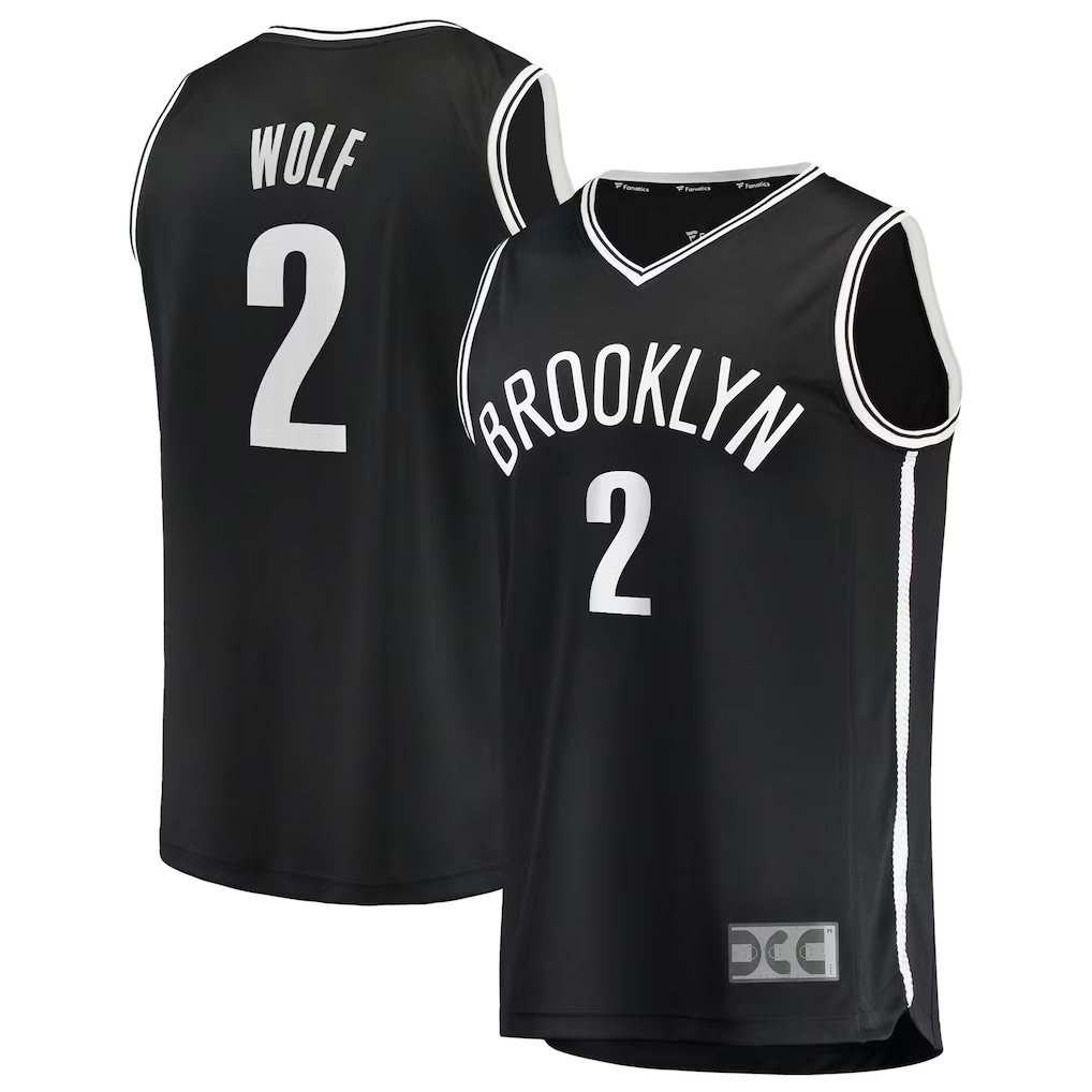 tocy B.Nets #2 Daniel Wolf Black Fast Break Replica Jerseys - Icon Edition