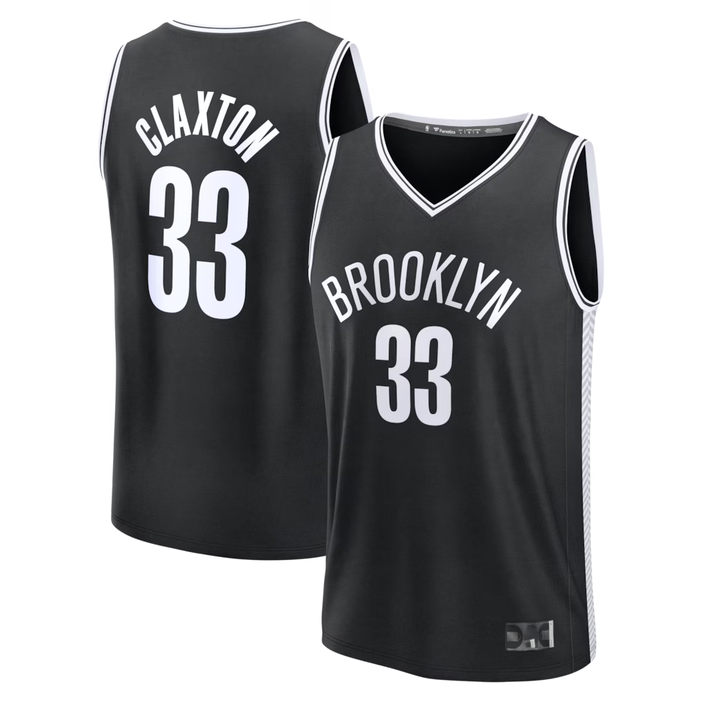 tocy B.Nets #33 Nic Claxton  Black Fast Break Replica Jerseys - Icon Edition