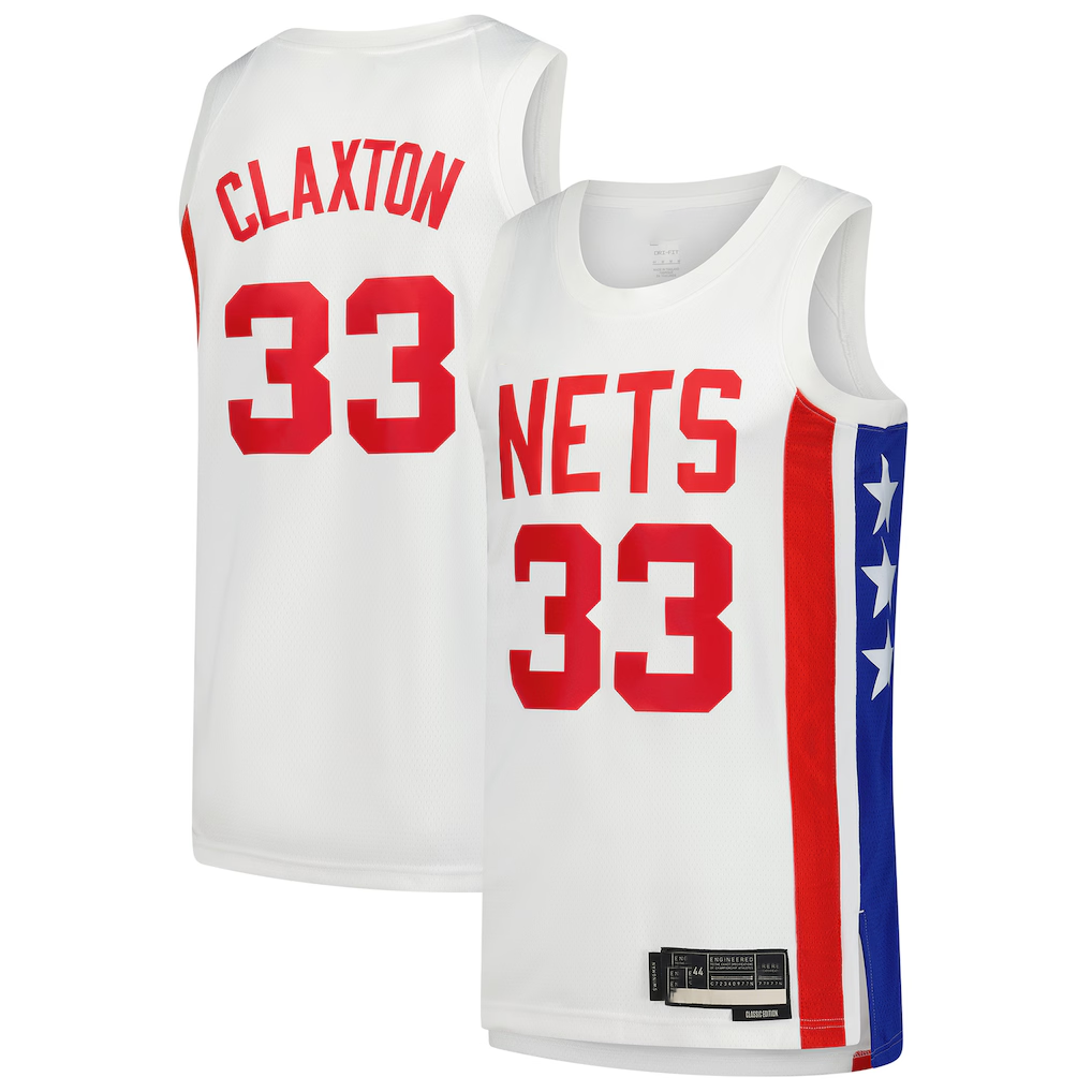 tocy B.Nets #33 Nic Claxton White Swingman Jerseys - Classic Edition