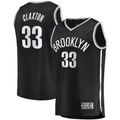 tocy B.Nets #33 Nicolas Claxton  Black Fast Break Player Jerseys - Icon Edition