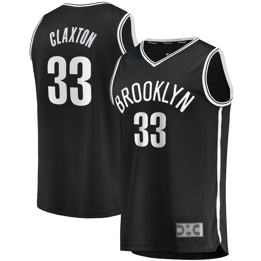 tocy B.Nets #33 Nicolas Claxton  Black Fast Break Player Jerseys - Icon Edition
