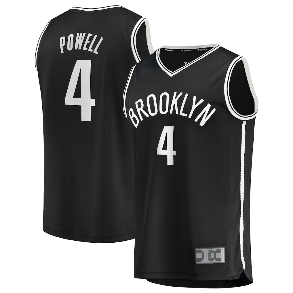 tocy B.Nets #4 Drake Powell Black Fast Break Replica Jerseys - Icon Edition