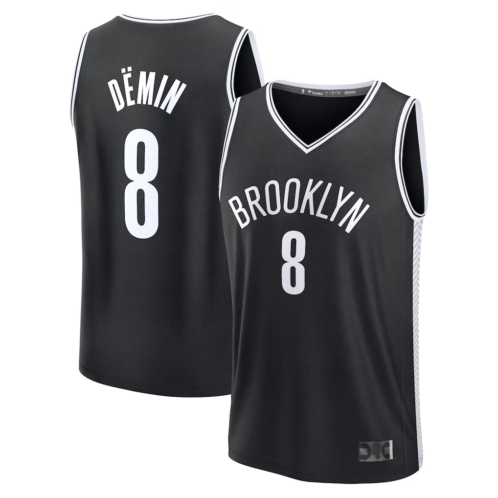 tocy B.Nets #8 Egor D?min Black Fast Break Replica Jerseys - Icon Edition