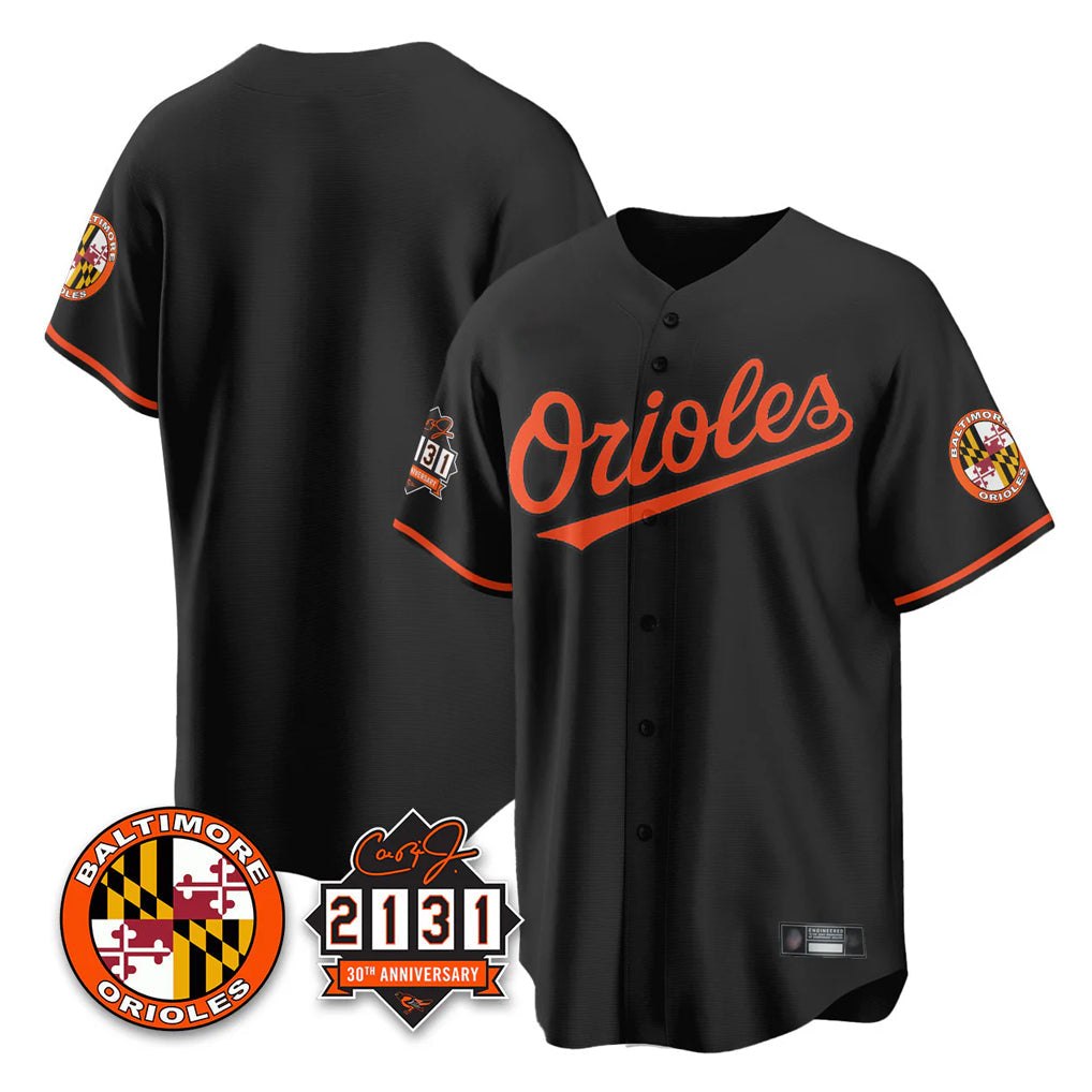 tocy B.Orioles Black 30th Anniversary of 2131 Home Game Blank Player Stitched Jerseys