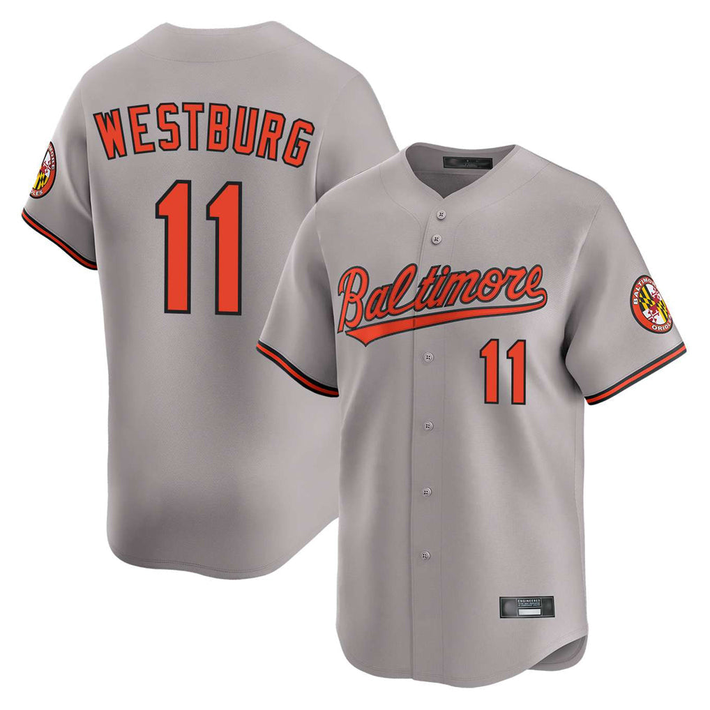 tocy B.Orioles #11 Jordan Westburg Player Gray Limited Home Game Stitched Jerseys