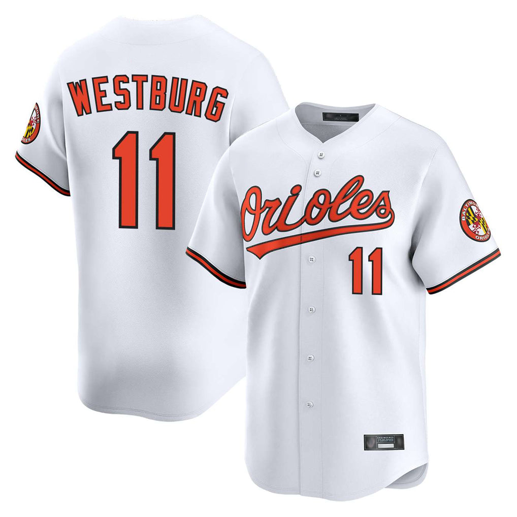 tocy B.Orioles #11 Jordan Westburg Player White Limited Home Game Stitched Jerseys