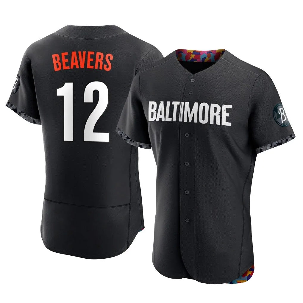 tocy B.Orioles #12 Dylan Beavers Player Black City Connect Limited Elite Home Game Stitched Jerseys