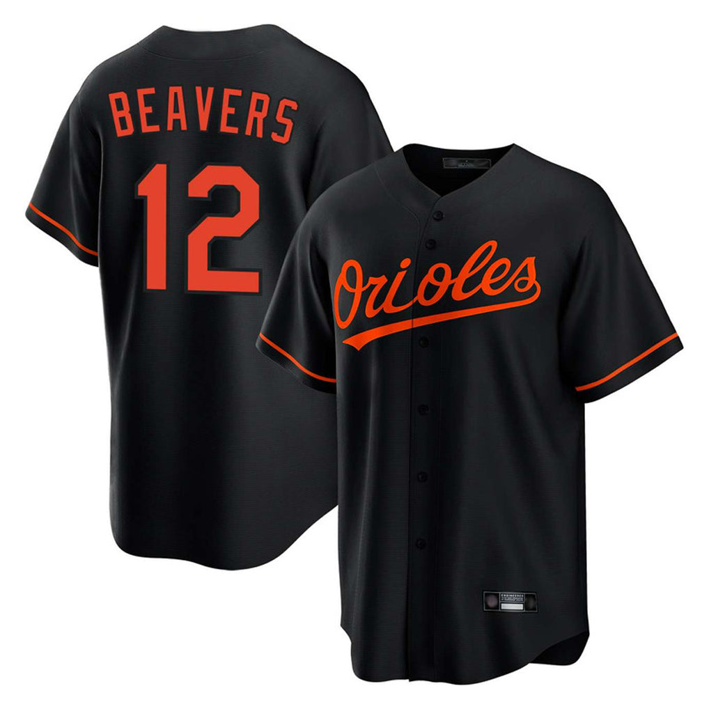 tocy B.Orioles #12 Dylan Beavers Player Black Home Game Stitched Jerseys