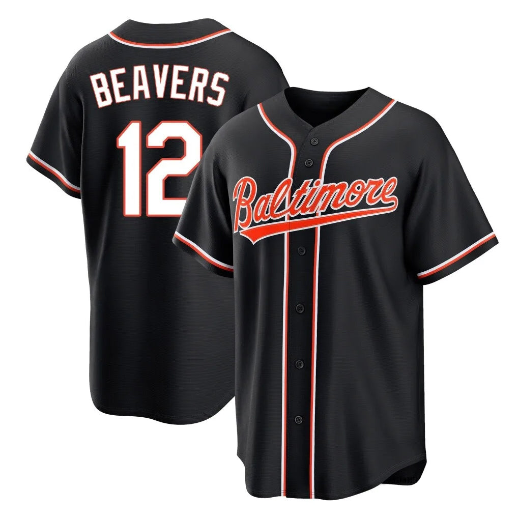 tocy B.Orioles #12 Dylan Beavers Player Black Out Home Game Stitched Jerseys