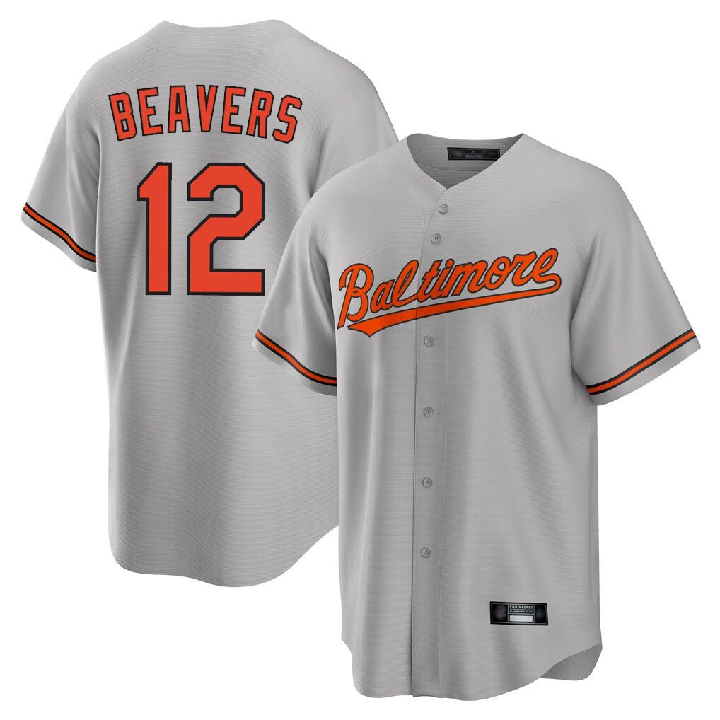 tocy B.Orioles #12 Dylan Beavers Player Gray Home Game Stitched Jerseys