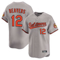 tocy B.Orioles #12 Dylan Beavers Player Gray Limited Home Game Stitched Jerseys