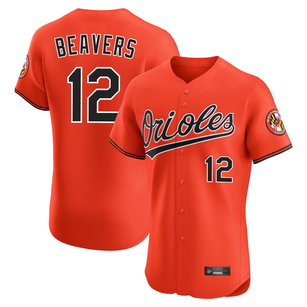 tocy B.Orioles #12 Dylan Beavers Player Orange Limited Elite Home Game Stitched Jerseys