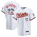 tocy B.Orioles #12 Dylan Beavers Player White USA 250 Fourth of July Home Game Stitched Jerseys