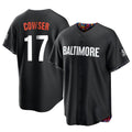 tocy B.Orioles #17 Colton Cowser Player Black City Connect Home Game Stitched Jerseys