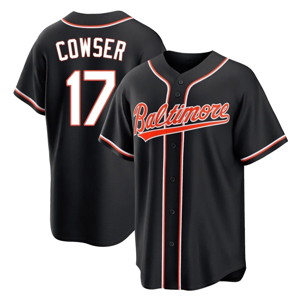 tocy B.Orioles #17 Colton Cowser Player Black Out Home Game Stitched Jerseys