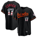 tocy B.Orioles #17 Colton Cowser Player Black USA 250 Fourth of July Home Game Stitched Jerseys