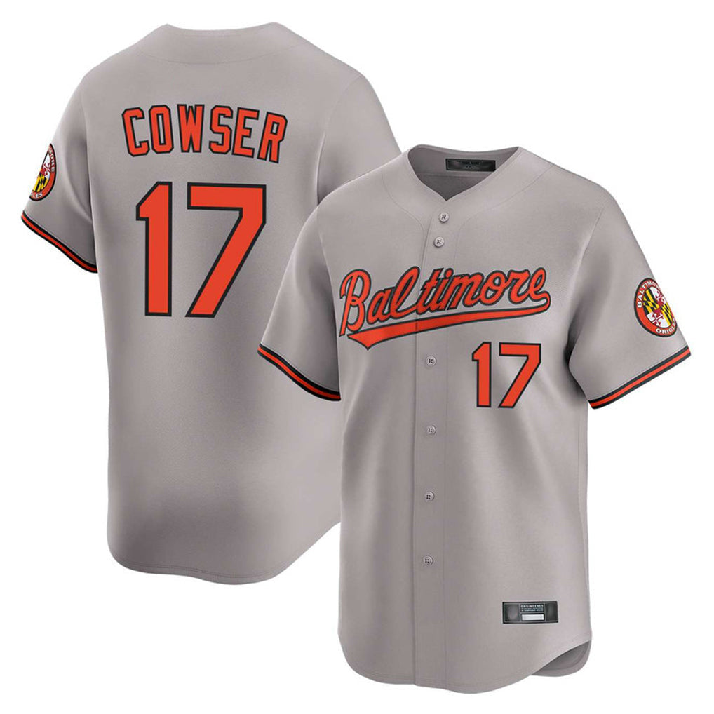 tocy B.Orioles #17 Colton Cowser Player Gray Limited Home Game Stitched Jerseys