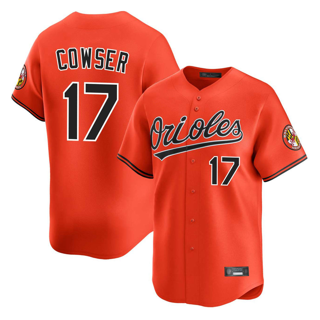 tocy B.Orioles #17 Colton Cowser Player Orange Limited Home Game Stitched Jerseys