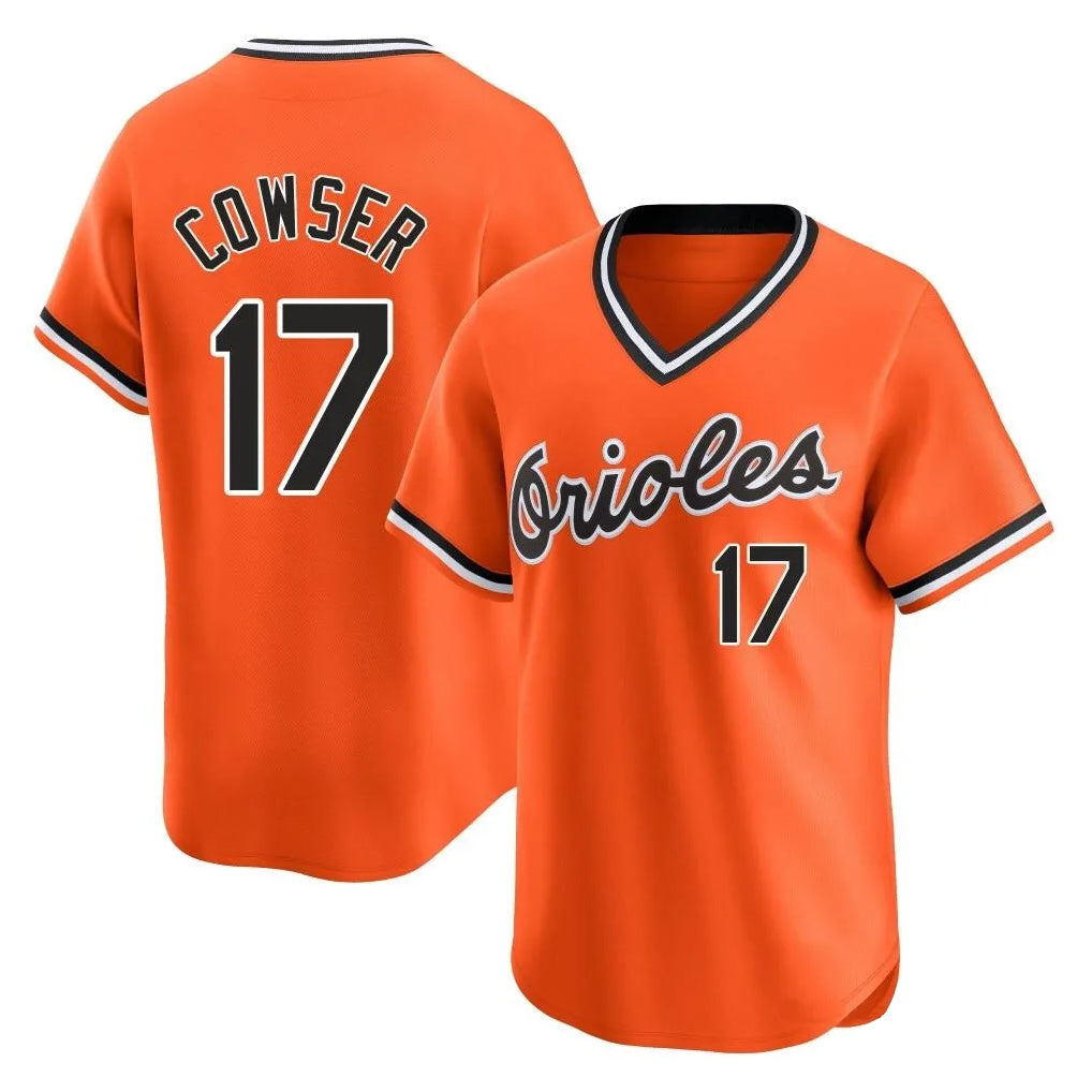 tocy B.Orioles #17 Colton Cowser Player Orange T-shirt Limited Home Game Stitched Jerseys