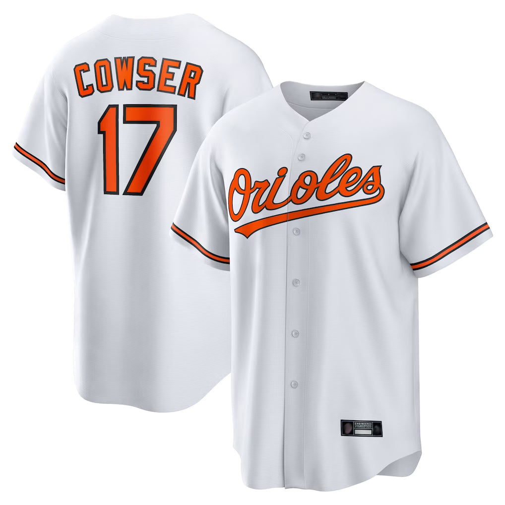 tocy B.Orioles #17 Colton Cowser Player White Home Game Stitched Jerseys