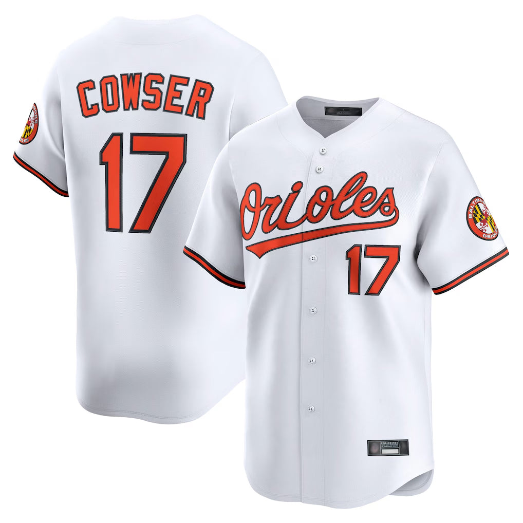 tocy B.Orioles #17 Colton Cowser Player White Limited Home Game Stitched Jerseys
