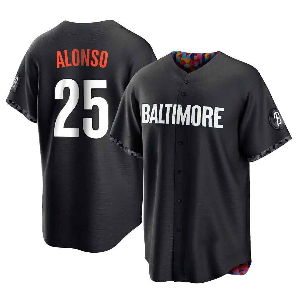 tocy B.Orioles #25 Pete Alonso Player Black City Connect Home Game Stitched Jerseys