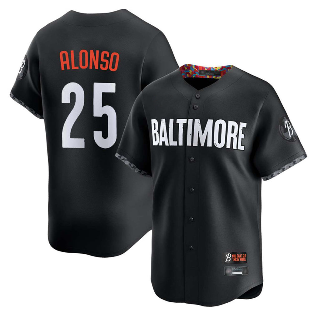 tocy B.Orioles #25 Pete Alonso Player Black City Connect Limited Home Game Stitched Jerseys