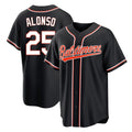 tocy B.Orioles #25 Pete Alonso Player Black Out Home Game Stitched Jerseys