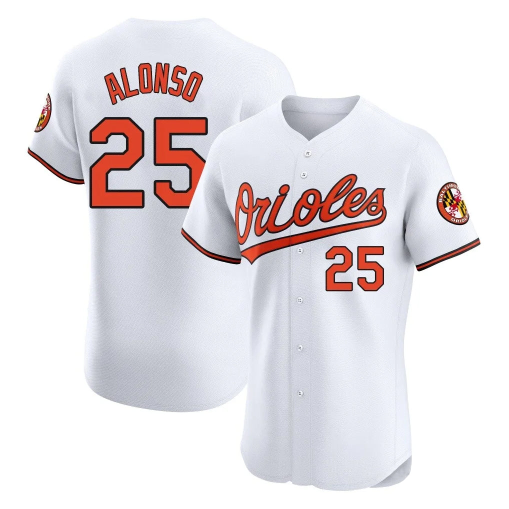tocy B.Orioles #25 Pete Alonso Player White Limited Elite Home Game Stitched Jerseys
