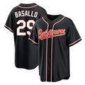 tocy B.Orioles #29 Samuel Basallo Player Black Out Home Game Stitched Jerseys