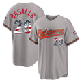tocy B.Orioles #29 Samuel Basallo Player Gray USA 250 Fourth of July Home Game Stitched Jerseys