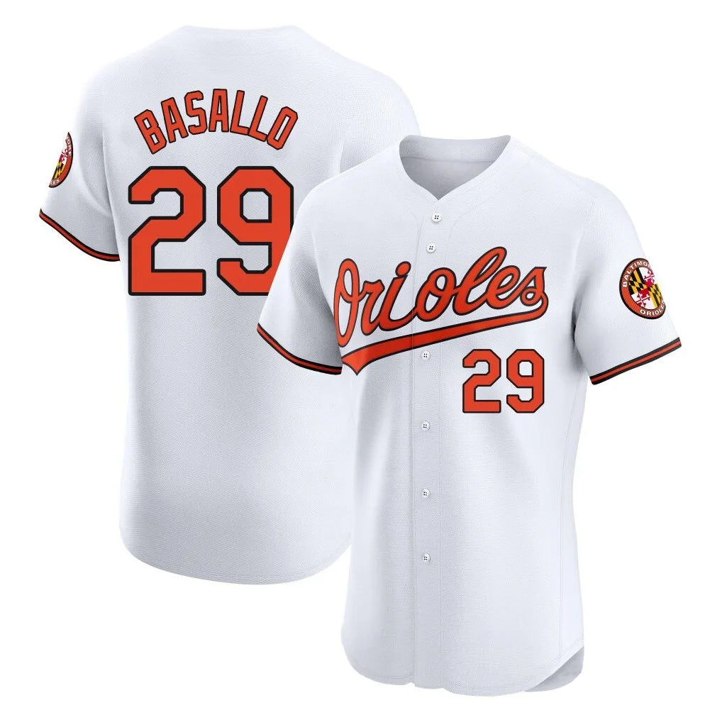 tocy B.Orioles #29 Samuel Basallo Player White Limited Elite Home Game Stitched Jerseys