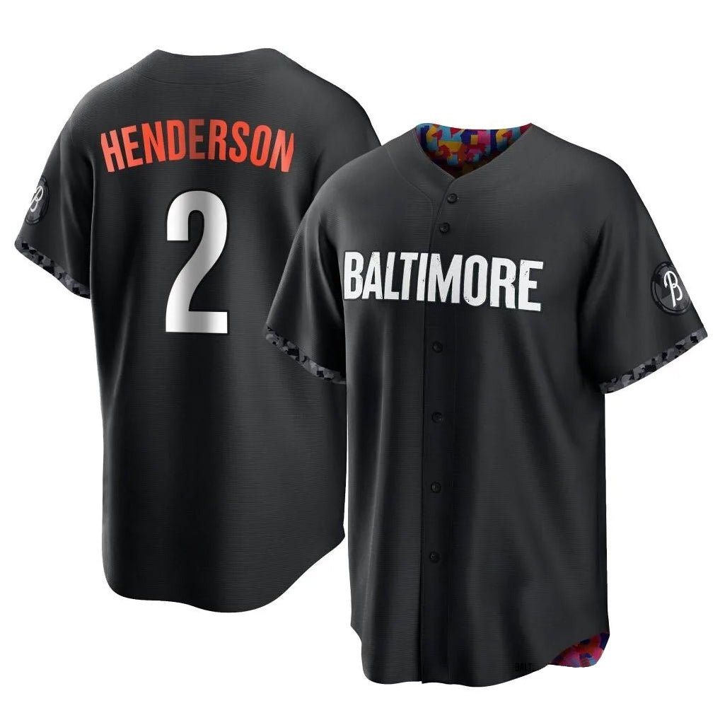 tocy B.Orioles #2 Gunnar Henderson Player Black City Connect Home Game Stitched Jerseys