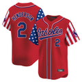 tocy B.Orioles #2 Gunnar Henderson Player Red Independence Day Vapor Premier Limited Home Game Stitched Jerseys