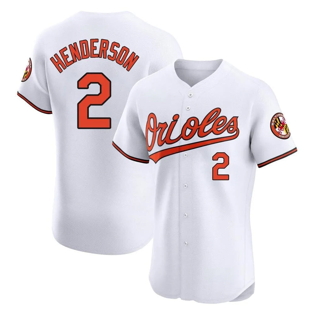 tocy B.Orioles #2 Gunnar Henderson Player White Limited Elite Home Game Stitched Jerseys